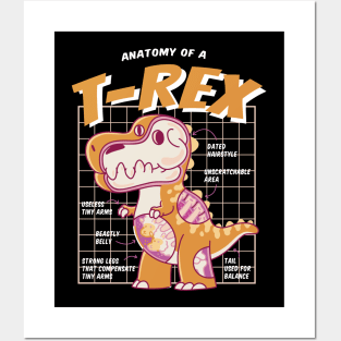 Anatomy Of A T-Rex Funny Dinosaur Design Cute Tyrannosaurus Posters and Art